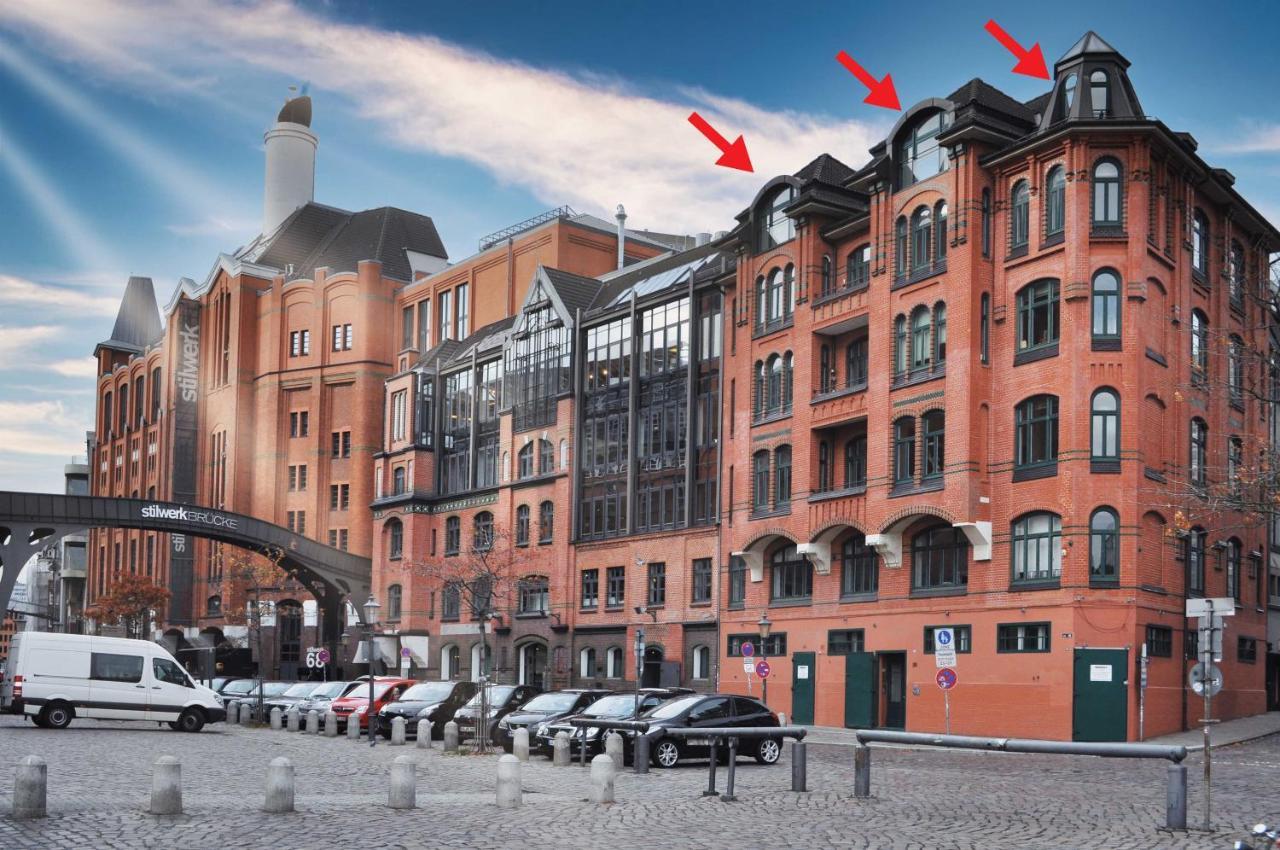 Ferienwohnung Loft-Panoramablick-Hafen & Elbe! Hamburg Exterior foto